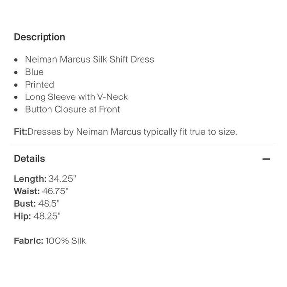 neiman marcus Authentic silk daisy floral long sleeve mini dress medium large - Picture 6 of 6